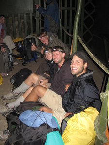 Waiting in line at 4am the last checkpoint before Machu Picchu