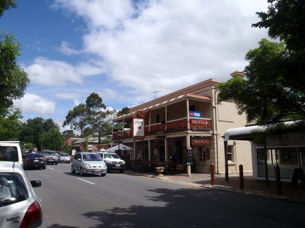 Hahndorf main street lined with big German Pubs
