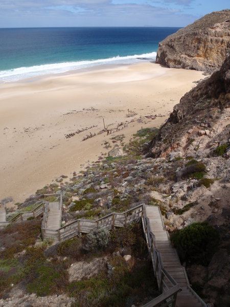 Ethel Beach and the remains of the Ethel Shipwreck