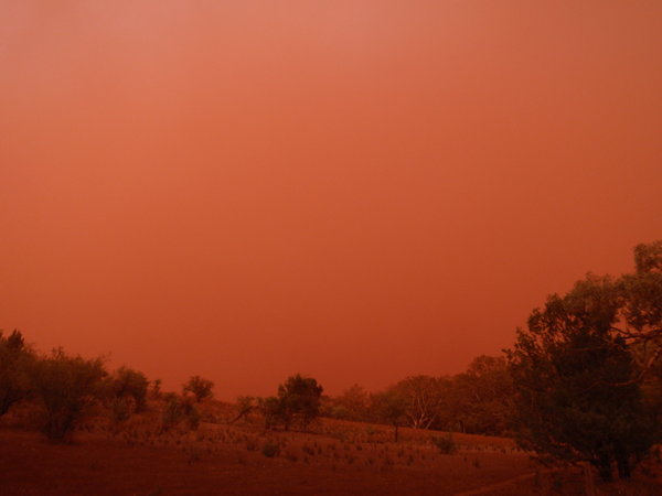 Eerie dust storm that came in late afternoon, I thought it was a fire!