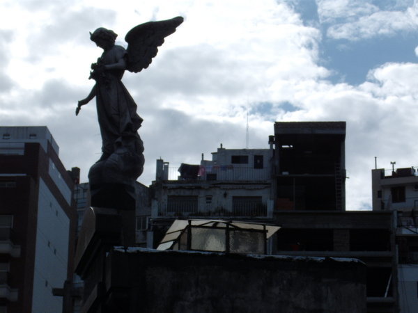 angel in Recoleta with BA in background