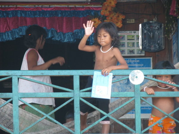 another waving kid