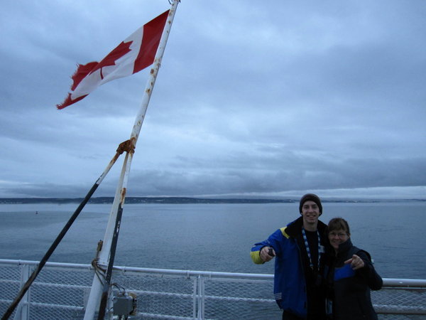 Mathieu and Weedie on the ferry