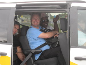 Ty, Josh, Russ and Dawn being taken away in the paddy wagon by Policeman Paul!