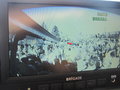 View of the huge crowds around us through my backup camera screen!