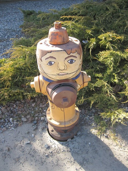 Quesnel has all their fire hydrants painted like people!