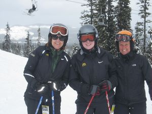 Kayla and I progressed quite well. Here we are with veteran skier Marilyn at the top of the mountain!