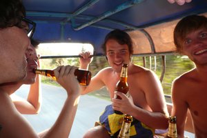 Drinking in the Back of a Tuk-Tuk
