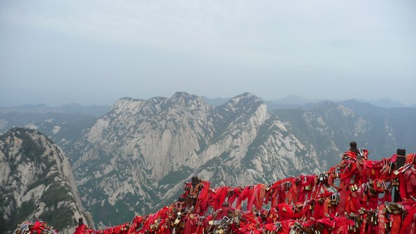 Ribbons Backdropped By Mountain