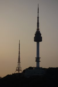 N Seoul Tower At Dusk