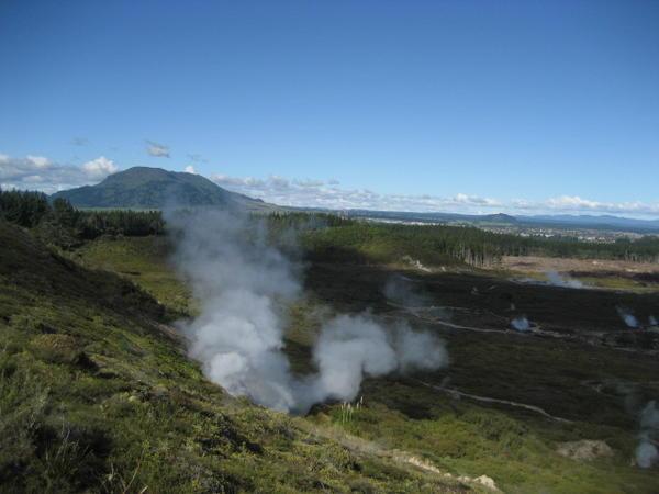landscape full of thermal activity at "craters of the moon" park