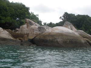 Rocks on an island