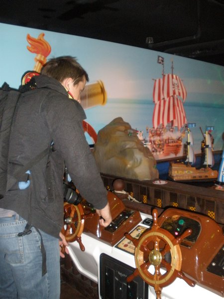 Danny playing the boat game