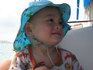 Baby Porter, aged 15 months aboard Southern Star.