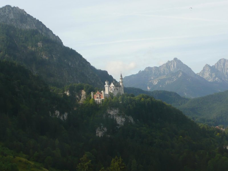 Neuschwanstein visible from Tegelberg 