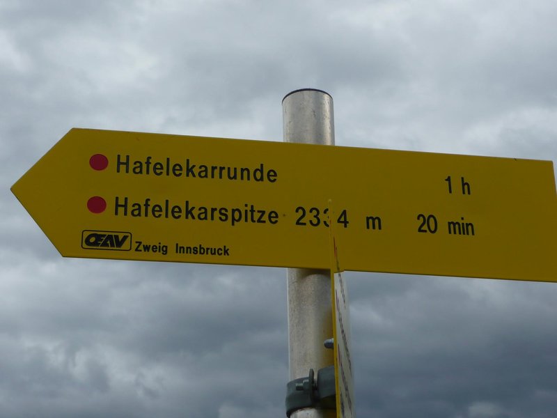 Hafelekarspitze - directions
