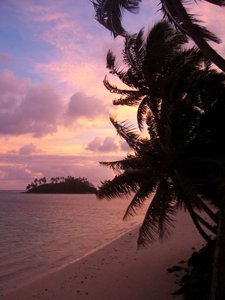 Sunset over Muri Beach in the Cook Islands