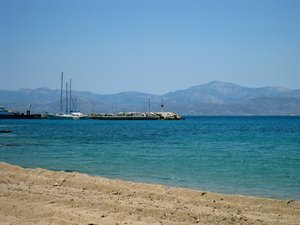 Looking at Naxos from Molos Beach