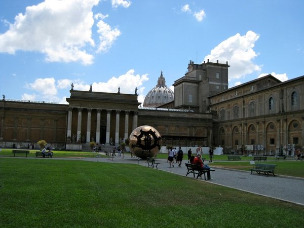 Outside the Vatican museum