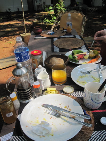 Breakfast in the garden at the VG