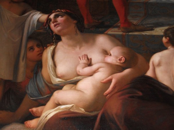 breastfeeding in public on the walls of the chapel!