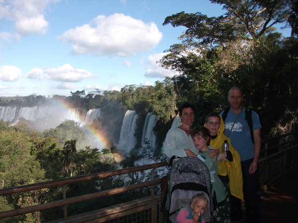 Our family in front of iguazu falls