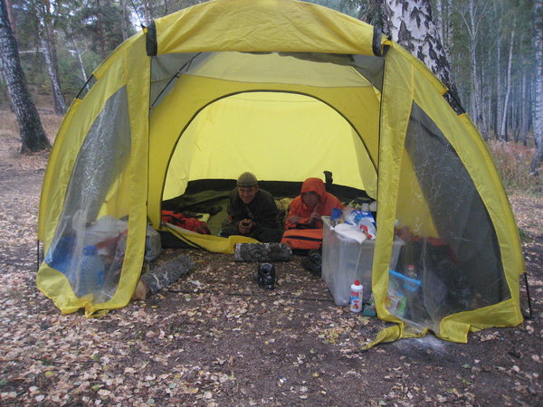 Toily and Max in their 4 man tent *!?