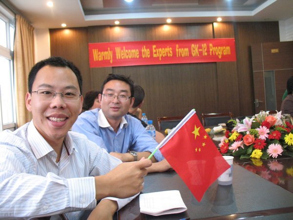 Ming waving his Chinese flag