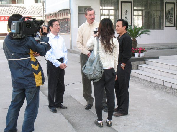 Dr. Hua and Jon being interviewed