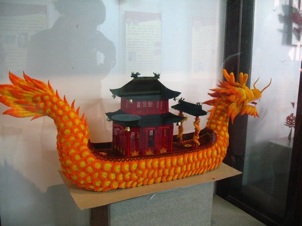 ship made from hand-made silk pipe cleaners