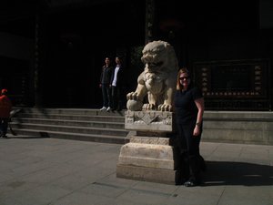 posing outside the Confucius temple