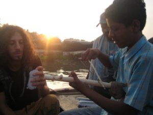 Hampi - Isreali tourist with local boy