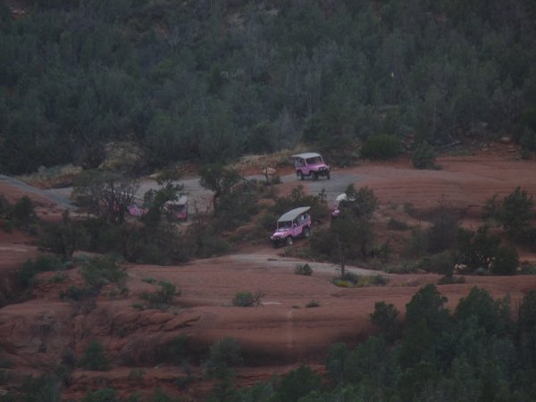 Pink Jeep tour - other Jeeps on the Broken Arrow trail