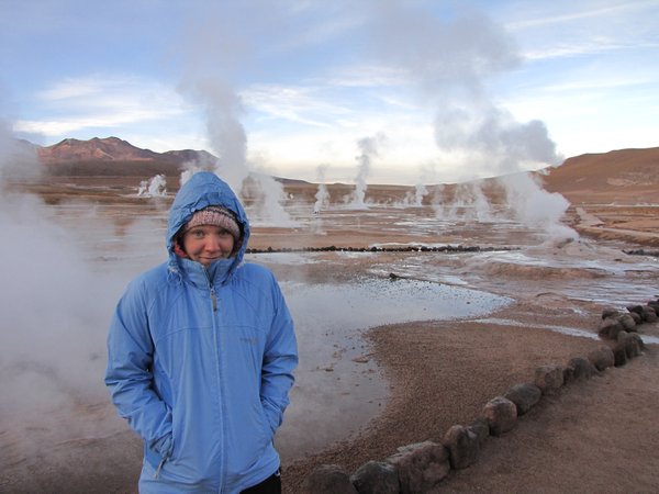 Chilly at the geysers