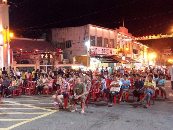 watching street kareoke in Melaka