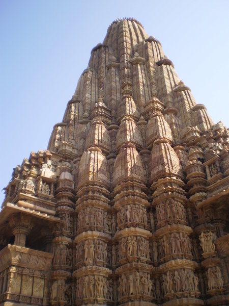 Detail of the main spire of the Kandariya Mahadev Temple