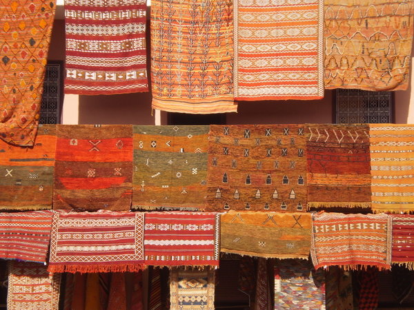 Colourful carpets in the Souk