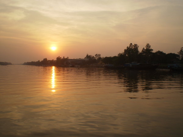 Sunset along the Mekong