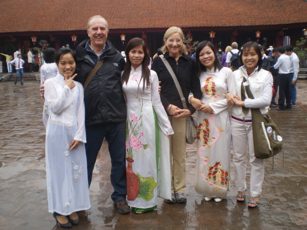 John and Lynne with university students