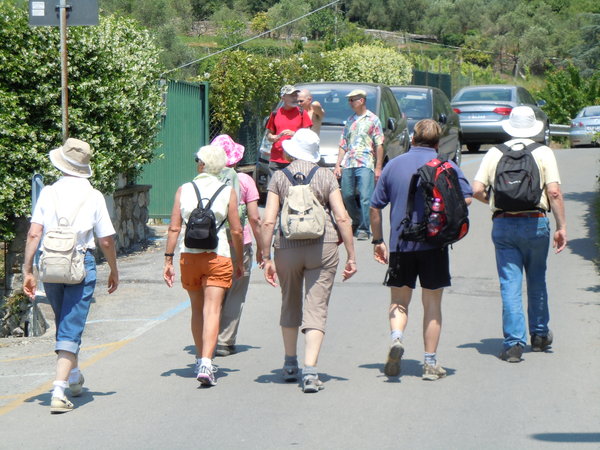 The group march out of Corniglia