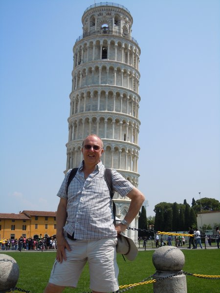 John in front of the Leaning Tower