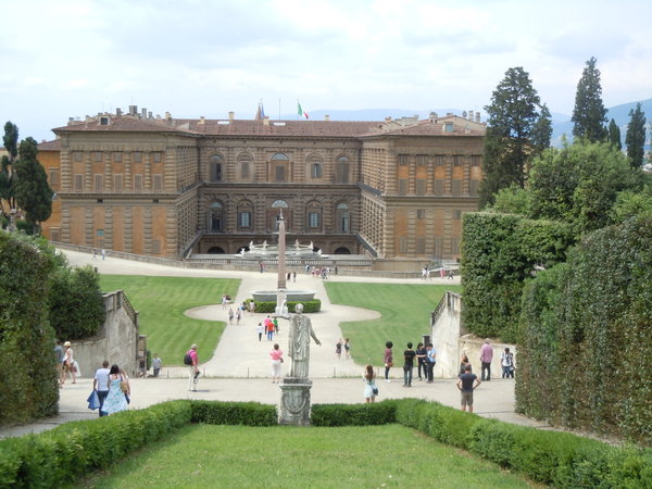 The Palazzo Pitti from the Boboli Gardens