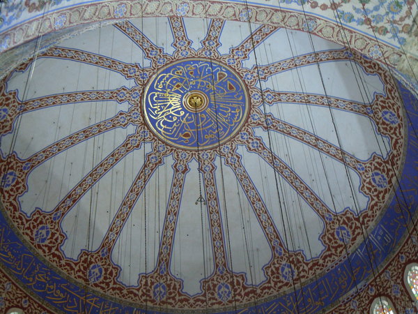 Internal view of the dome of the Blue Mosque