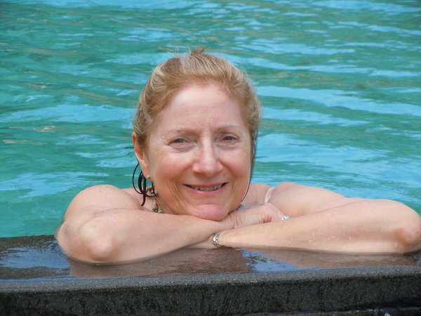 Lynne in the pool