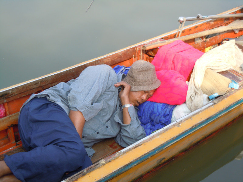 Boatman taking a nap