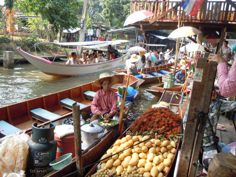 At the floating market