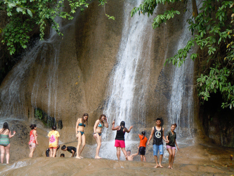 Locals enjoying the waterfalls