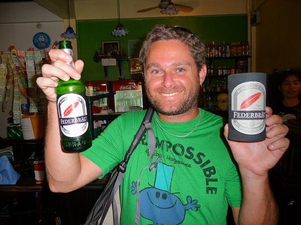 Ian found a beer named after him, Federbrau