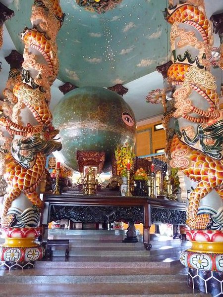Inside the Cao Dai Temple