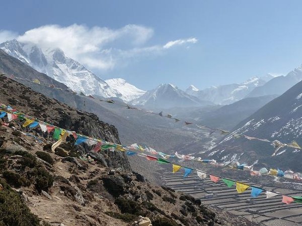 Prayer flags were all over the high points, stupas, & bridges on the trail
